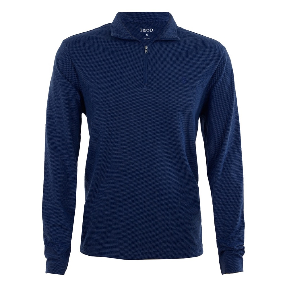 NWT $70 IZOD Men's Popcorn Jacquard Long Sleeve 1/4 Zip